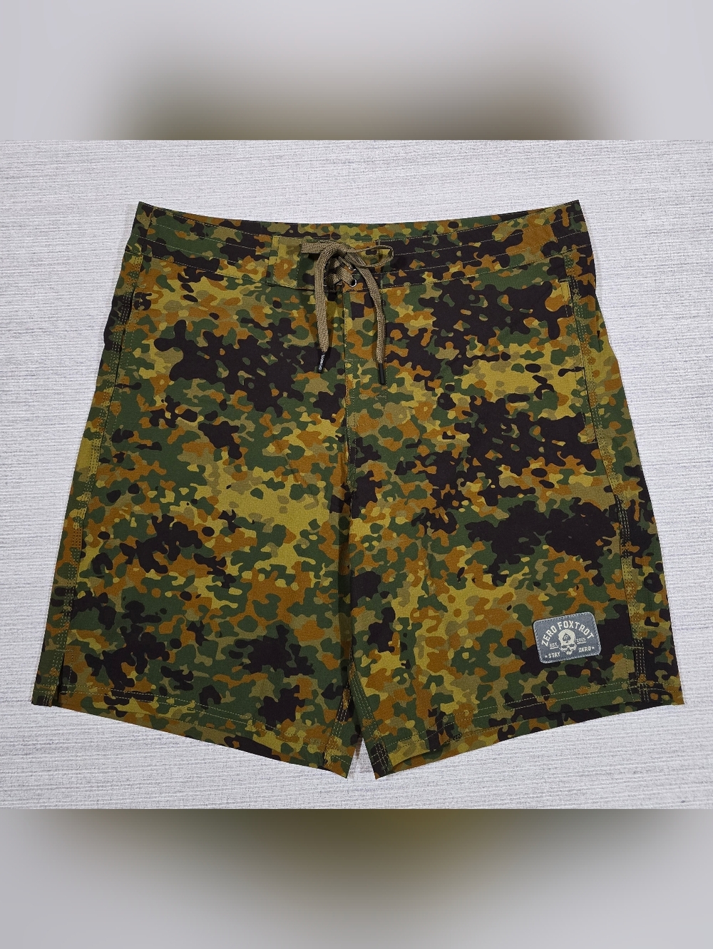 Zero Foxtrot Board Shorts Mens XL Flecktarn Camo Risptop Athletic 8"